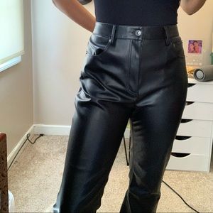 Straight Leg Zara Faux Leather Pants